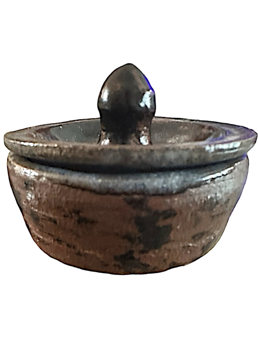 Handmade Stoneware Lidded Pot Trinket Box  3” Decor